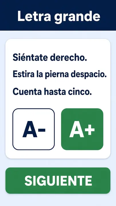 Pantalla: Modo letra grande